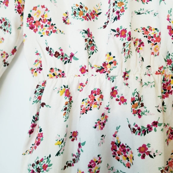 Old Navy Cream Floral Pattern Dress L - Picture 3 of 6